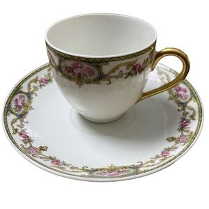 Antique LIMOGES Tressemann & Vogt Demi Cup & Saucer Set